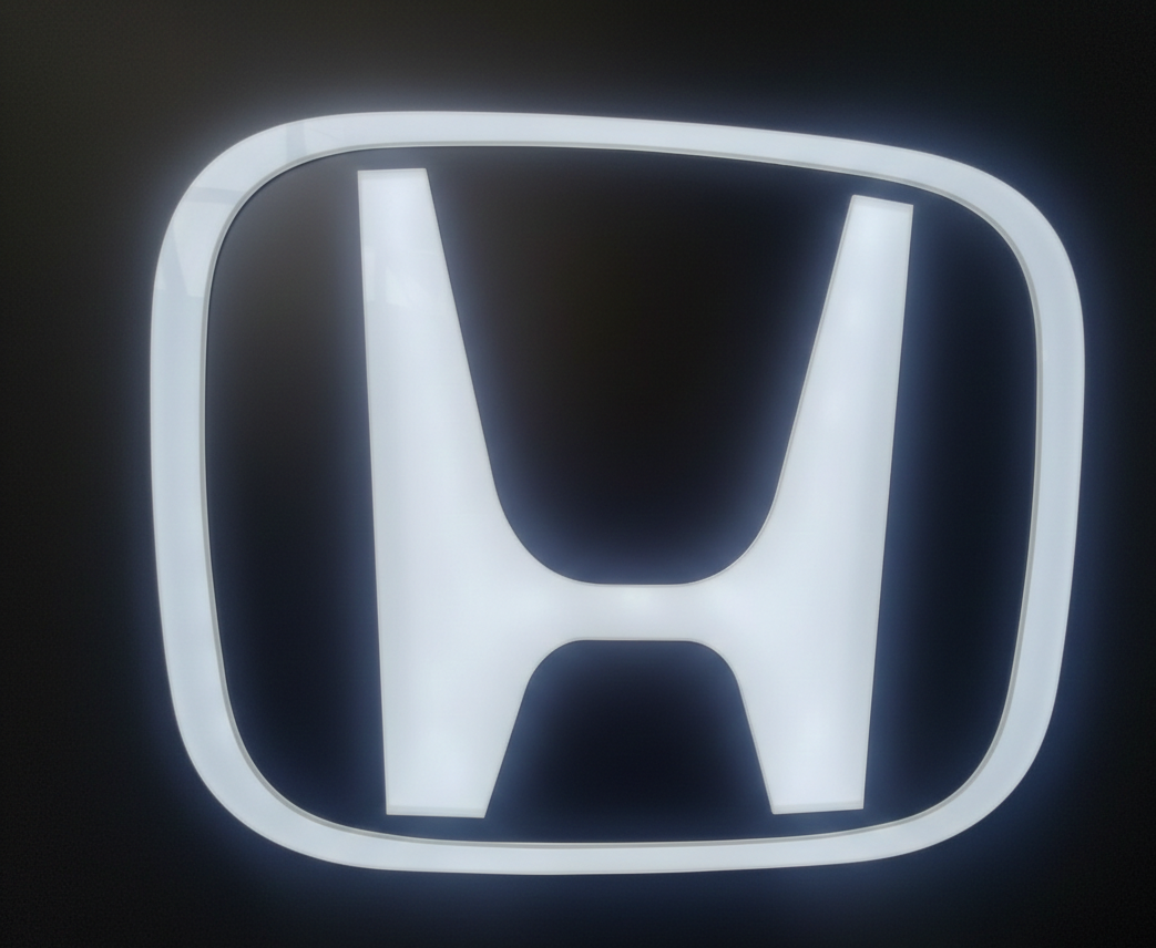High-Contrast Exhibition Honda Illuminated Brand Wall